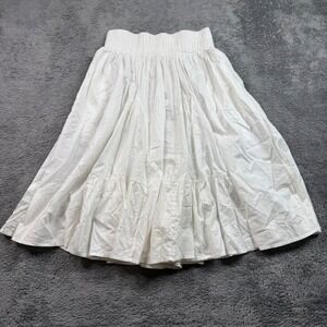 Merlette White Ruffle Midi Skirt